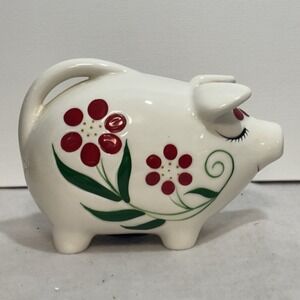 HENRICKSON IMPORTS‎ Vintage Ceramic Piggy Bank Hand Painted Happy Face